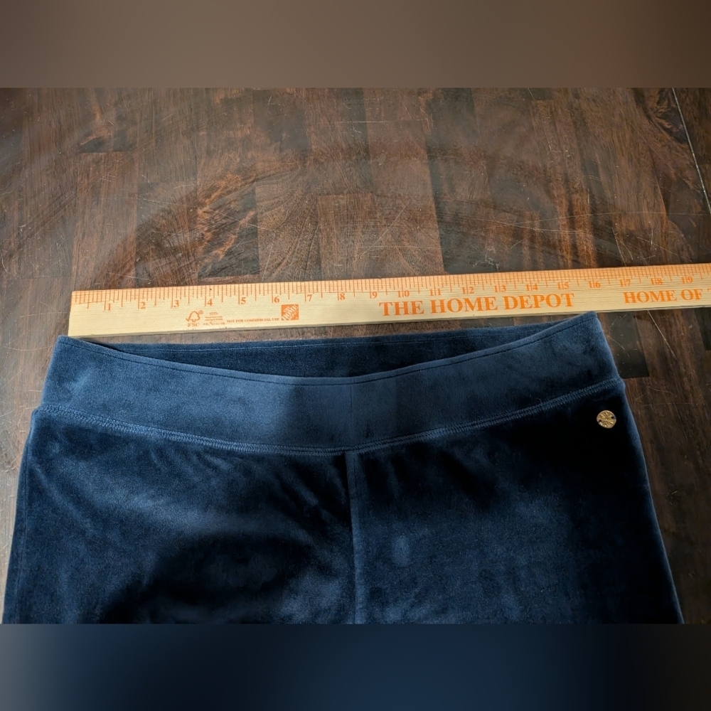 Lilly Pulitzer Velour Wide-Leg Pants, Navy, Women's Medium - Picture 6 of 7